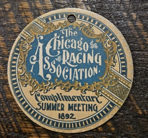 1892 Season Ticket, Chicago Racing Association at Hawthorne, 2nd Year of Track! Cover