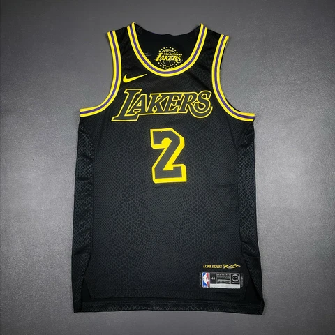 100% Authentic Lonzo Ball Nike Black Mamba City Lakers Jersey Size 44 M Mens Cover