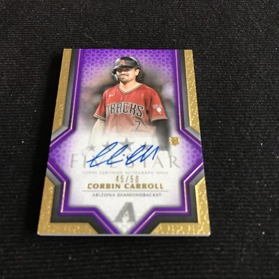 CORBIN CARROLL 2023 TOPPS FIVE STAR ROOKIE AUTOGRAPH AUTO PURPLE 45/50 RC - Image 1 of 2