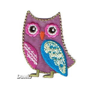 Eule lila/rosa/blau Applikation Patch zum Aufbügeln Aufbügler 4,3x3,2cm (hxb) - Bild 1 von 1