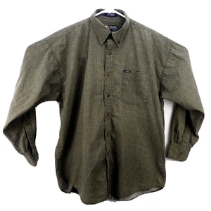 Chaps Ralph Lauren Men's Shirt Size L L/S Button Green/Gray Mini Square Pattern - Picture 1 of 8