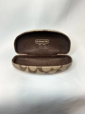Óculos/óculos de sol Coach Signature concha dura estojo marrom bronzeado - Imagem 1 de 3