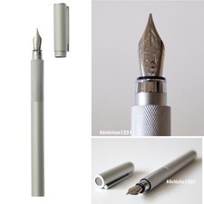MOMA MUJI Aluminum round Fountain Pen made in Japan fine nib free shipping