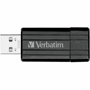 Unidad USB Verbatim 49064 a rayas de pin 32 GB - negra - Imagen 1 de 1