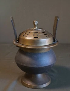 Early 1900 Korean Tri Pod Brass Incense Burner - Picture 1 of 12