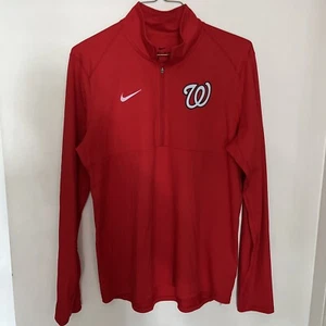 Nike MLB Washington Nationals Women's Large Track Jacket Red Thumb Hole Sleeves - Picture 1 of 7