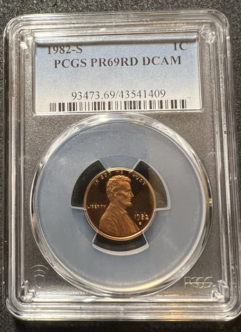 1982 S PROOF LINCOLN CENT PCGS PR69RD DCAM BEST BUY PRICE ON EBAY w/FREE S&H Cover