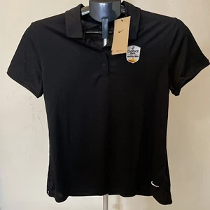 Nike Dri-Fit Women’s Logo Black Golf Polo Shirt Size M - Picture 1 of 6
