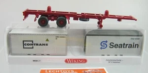 Wiking 1:87, Nr: 018 27, Set 20 ft Container + Sattelauflieger in Sonderfarbe - Bild 1 von 1