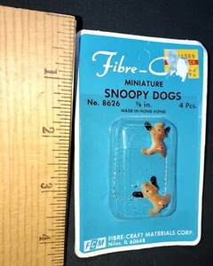 Miniature Snoopy Puppy Dog Pair Adorable Fibre Craft MINT Assemblage Vintage - Picture 1 of 6