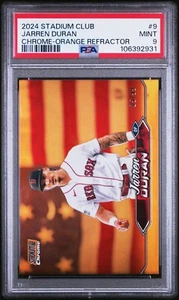 2024 Topps Stadium Club Chrome Jarren Duran rifrattore arancione /99 #9 PSA 9 POP 1 - Foto 1 di 2