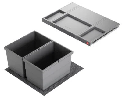 Hailo Abfallsammler Einbau Mülleimer f Auszug Einsatz Höhe 27cm Allegro 2x 14 L - Bild 1 von 4