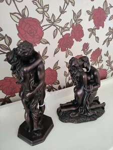 NUDE LOVERS SCULPTURE FIGURINES Bronze, ROSA 2001/2 Man Woman Very-Rare Erotic - Picture 1 of 6