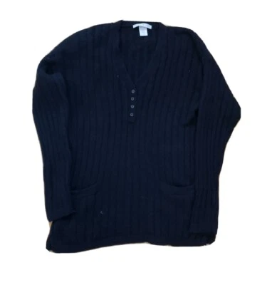 Suéter The Limited S Y2K De Colección Angora Henley Acanalado Preppy Años 90 Academia Lana Foto 1 de 4