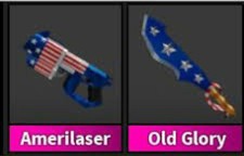ROBLOX MURDER MYSTERY 2 (MM2) AMERILASER & OLD GLORY (2 ITEMS)