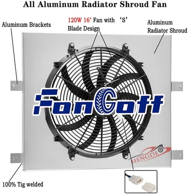 Aluminum Shroud Fan For 2005-2010 2008 Jeep Commander Grand 2006-2010 Cherokee - Image 1 of 4