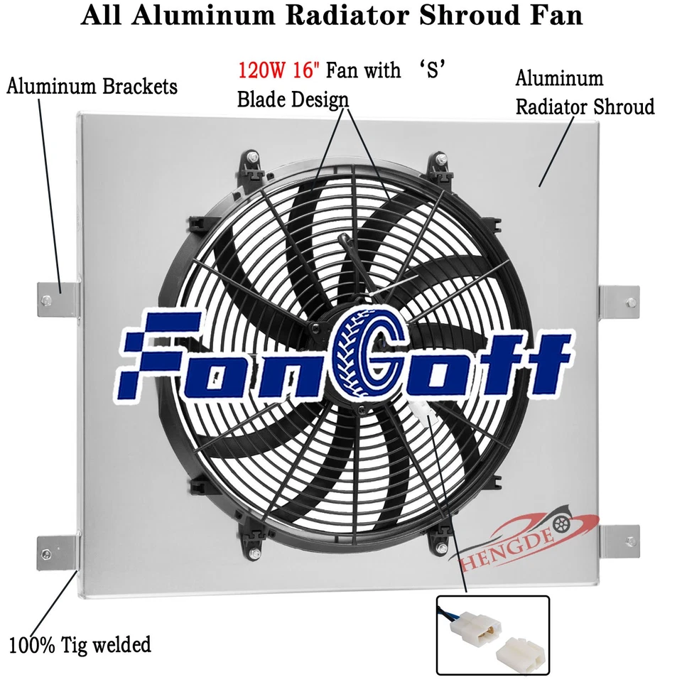 Aluminum Shroud + 16'' Fan Fit 2005-2010 2009 Jeep Commander Grand Cherokee 3.7L Foto 1 de 4
