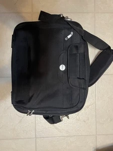 Dell Computer schwarz Canvas Laptop Messenger Reißverschluss Tasche mit Schultergurt - Bild 1 von 4