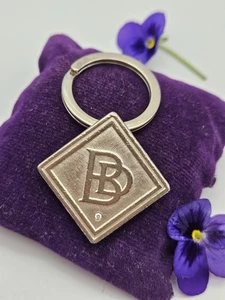 Heavy Sterling Silver Monogramed Keyring With A Diamond. - Picture 1 of 10