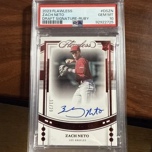 2023 Panini Flawless Draft Signatures Zach Neto #DS-ZN Ruby /20 PSA 10 - Bild 1 von 3