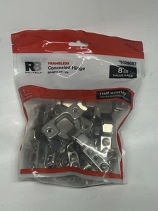 Frameless Concealed Hinge (8 Pack) with Screws Half Overlay Soft Closing 5329087 - Picture 1 of 5