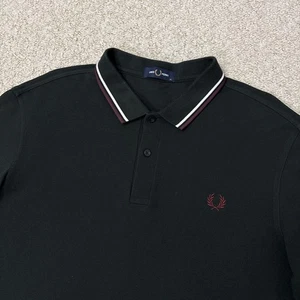 Fred Perry M3600 Kurzarm Twin Tipped Poloshirt Grün Herren Größe Extra Large - Bild 1 von 13