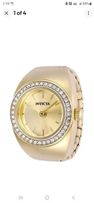 Reloj anillo Invicta nuevo en caja mini ángel para mujer 16,5 mm, dorado #48944 precio de venta sugerido por el fabricante $395 Foto 1 de 4