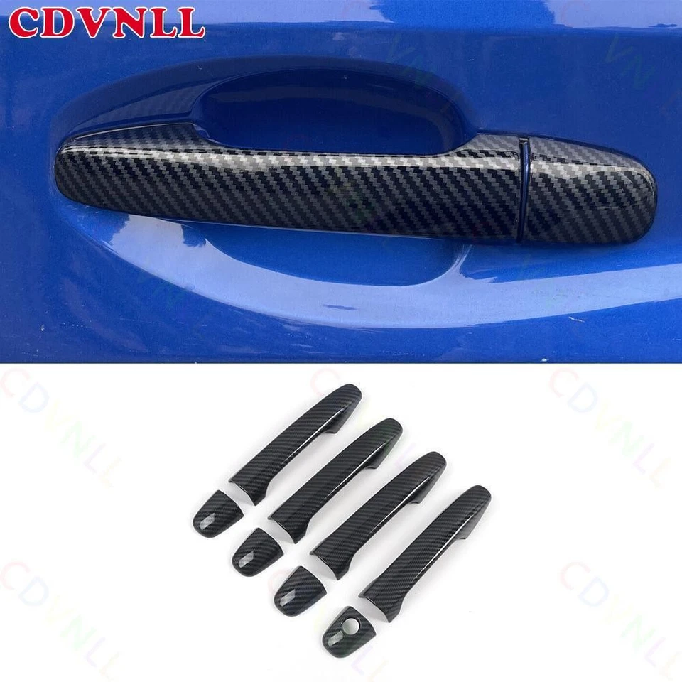 Tira de manija de puerta lateral exterior de fibra de carbono ABS para Subaru WRX STi 2015-21 Foto 1 de 4