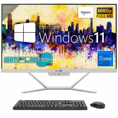 Aio All IN One Touch Screen i7 24 " Full HD Windows 11 8GB 240GB PC Computer - Image 1 of 4