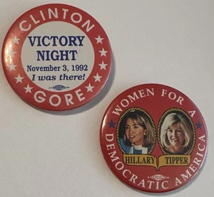 Campaign Pin Lot 2, Clinton/ Gore 1992, sehr guter Zustand  - Bild 1 von 6