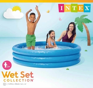 OUTDOOR PADDLING POOL BLUE THREE RING INTEX WET SET COLLECTION - Picture 1 of 2