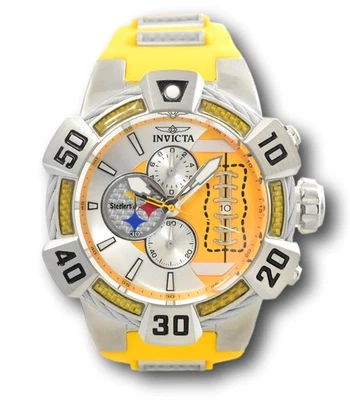 Reloj cronógrafo amarillo Invicta NFL Pittsburgh Steelers 52 mm para hombre 41574 Foto 1 de 4