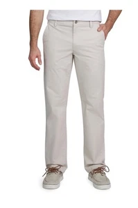 New Designer Chaps Men's Stone Seacoast Wash Flex Twill Chino Pants Size W36L32 - Picture 1 of 12