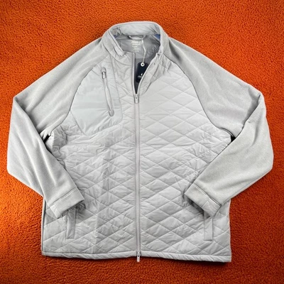 JOHNNIE-O Mens XL Weller Lightweight Performance Fleece Jacket Seal Grey $298 - Image 1 of 4