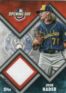 JOSH HADER 2021 TOPPS OPENING DAY GAME USED RELIC BREWERS HOUSTON ASTROS - Picture 1 of 2