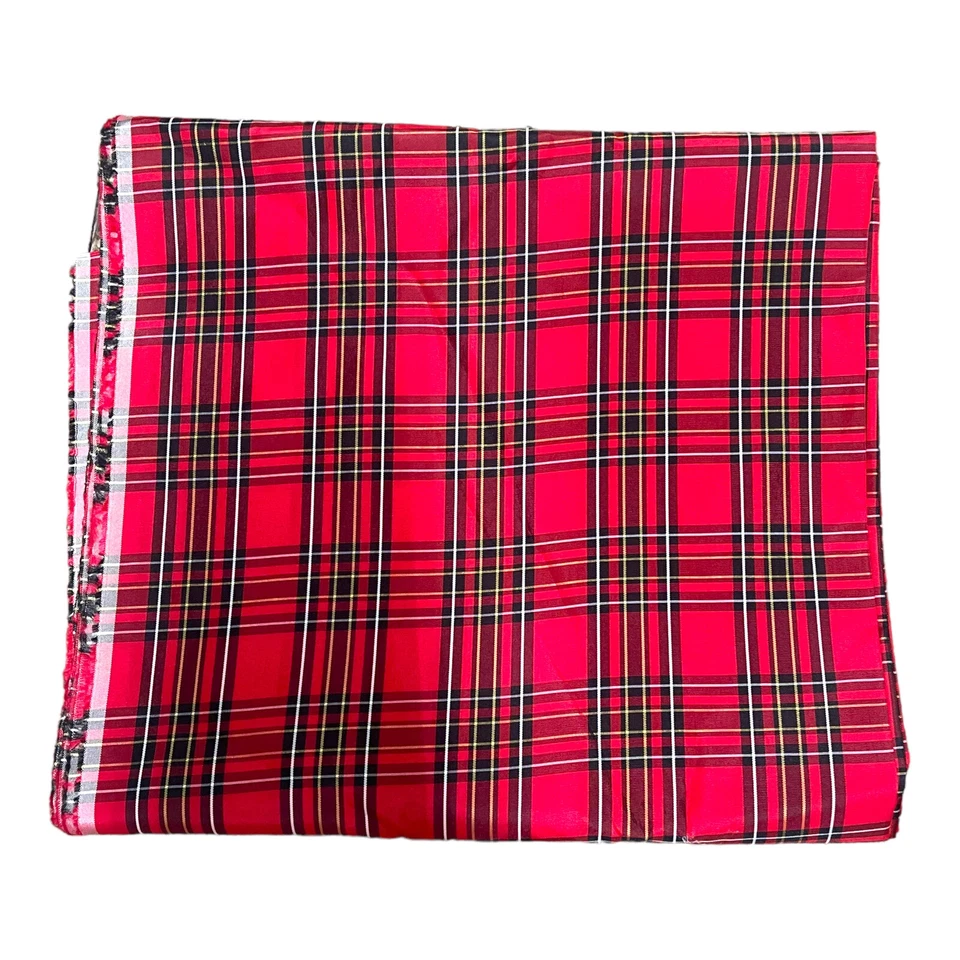 Red black Buffalo Plaid Fabric Holiday Christmas 2.5 yards 50" wide Crafts More - Image 1 of 3