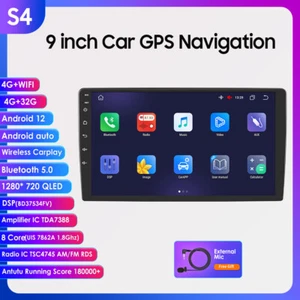 Carplay+ Android 12 8-Core 4+32GB Autoradio Android auto DAB RDS 4G LTE GPS Navi - Picture 1 of 8