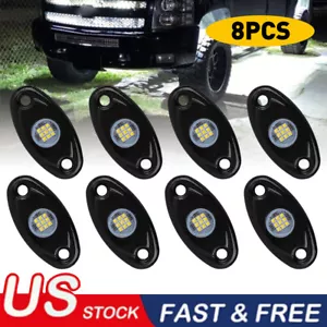 8 Pods White LED Rock Underbody Lights for JEEP Offroad Truck ATV UTV Boat - Picture 1 of 15
