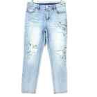 Chico's Women's 0 Us 4 The So Slimming Ankle Distressed Bejeweled Skinny Jeans