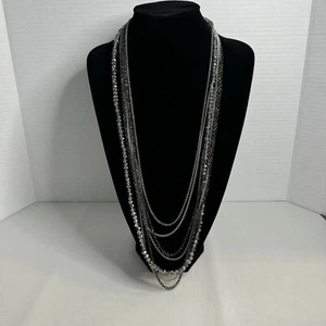 Collana Park Lane Verona grigio fumè multipli fili perline - Foto 1 di 5
