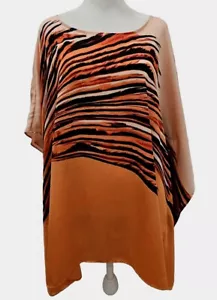 Dana Buchman Womens Relaxed Fitting Geometric Swirl Poncho Size XL - Picture 1 of 7