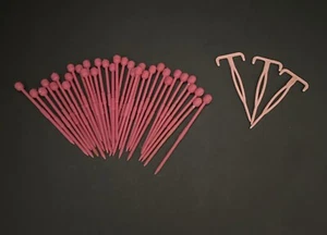 34 Vintage 1960's Pink White Hair Roller Pins Curler Picks Lot - Picture 1 of 6