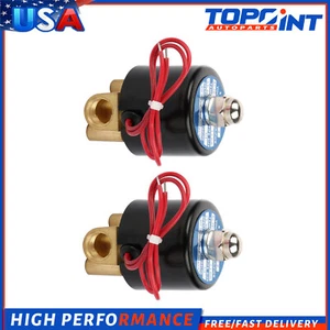 1/4"NPT Air ride suspension Valve Brass Electric Solenoid Fit For Train Horn 2pc - Picture 1 of 6