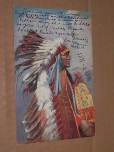 CHIEF STRANGER HORSE - POSTAL USADA DE 1906 - TUCK - Imagen 1 de 2