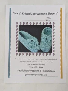 Mary's Knitted Cozy Womans Slippers - Mary Gaines 2016 - Picture 1 of 2