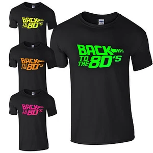 Back To The 80's T-Shirt - Fancy Dress Neon Print Love 80s Party Dance Club Top - Picture 1 of 5