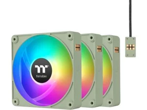 Thermaltake CT120 EX ARGB Reverse PC Cooling Fan Matcha Green 3-Fan Pack, - Afbeelding 1 van 5