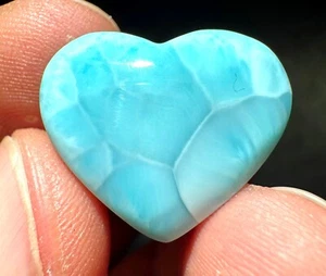 21.1ct Rare NATURA Larimar Stone Copper Pectolite Polished specimen - Picture 1 of 9