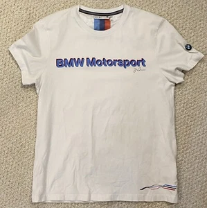 BMW Motorsport M Medium Short Sleeve Graphic White T-Shirt Tee Women - Picture 1 of 7