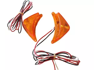 AMBER LED TURN SIGNALS with 28 in. Wire Leads * Harley Bagger Fender Saddlebag - Picture 1 of 5